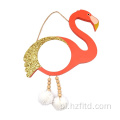 Dekoracyjne wiszące lustro do makijażu w kształcie flaminga